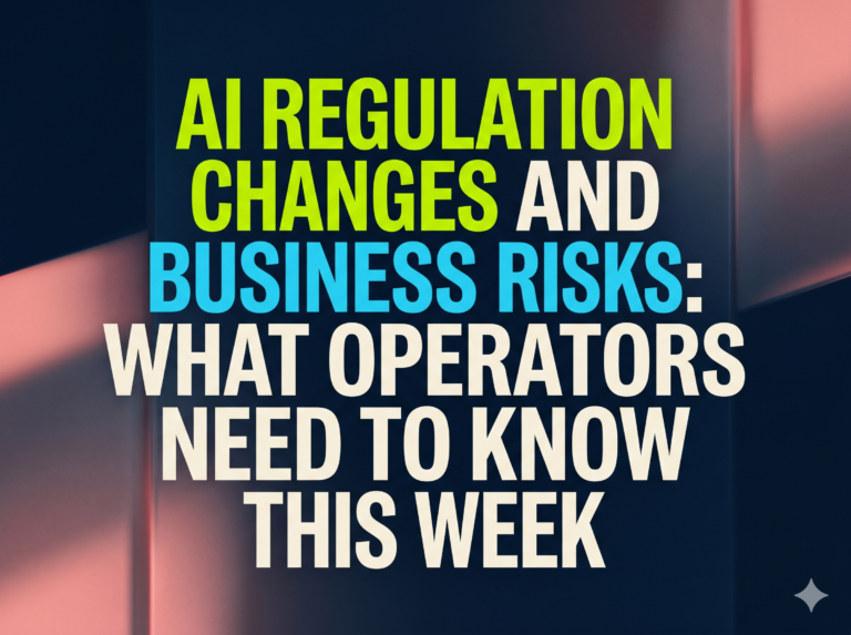  AI Regulation Changes and Business Risks: What Operators Need to Know This Week