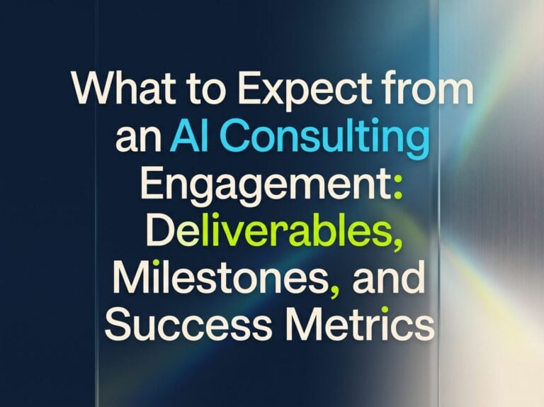 What to Expect from an AI Consulting Engagement: Deliverables, Milestones, and Success Metrics