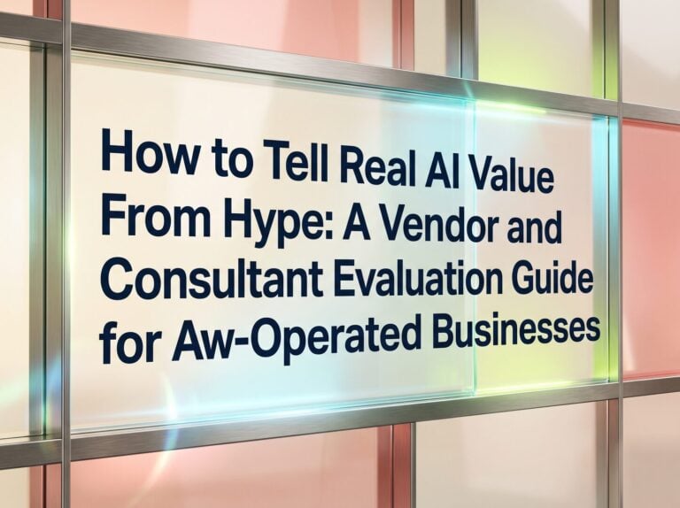 How to Tell Real AI Value From Hype: A Vendor and Consultant Evaluation Guide for Owner-Operated Businesses