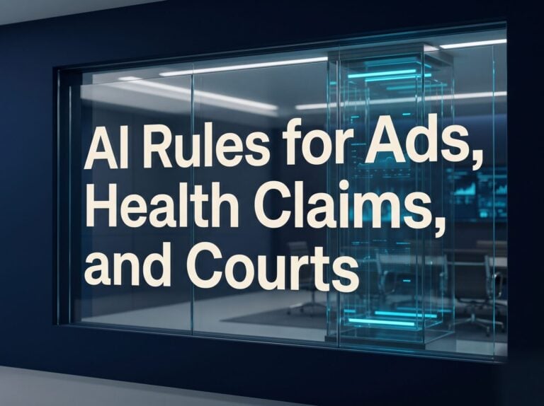 AI Rules for Ads, Health Claims, and Courts