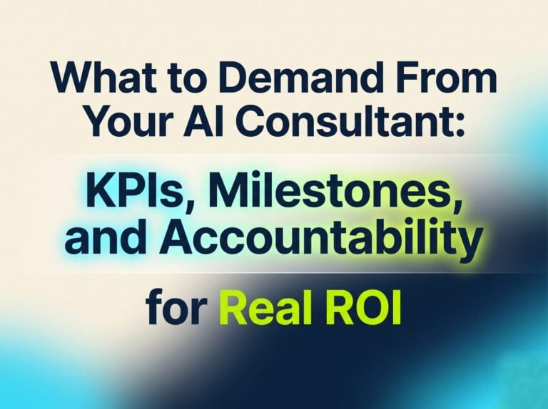What to Demand From Your AI Consultant: KPIs, Milestones, and Accountability for Real ROI