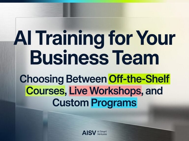 AI Training for Your Business Team: Choosing Between Off-the-Shelf Courses, Live Workshops, and Custom Programs