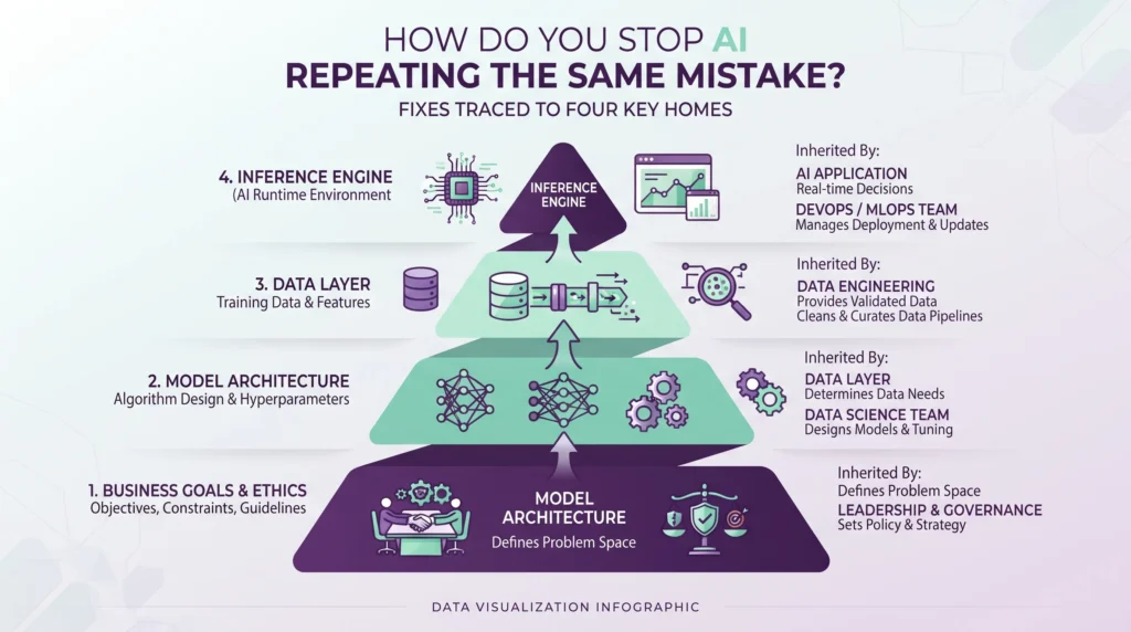 One fix traced to each of its four homes, with who inherits it and who owns putting it there